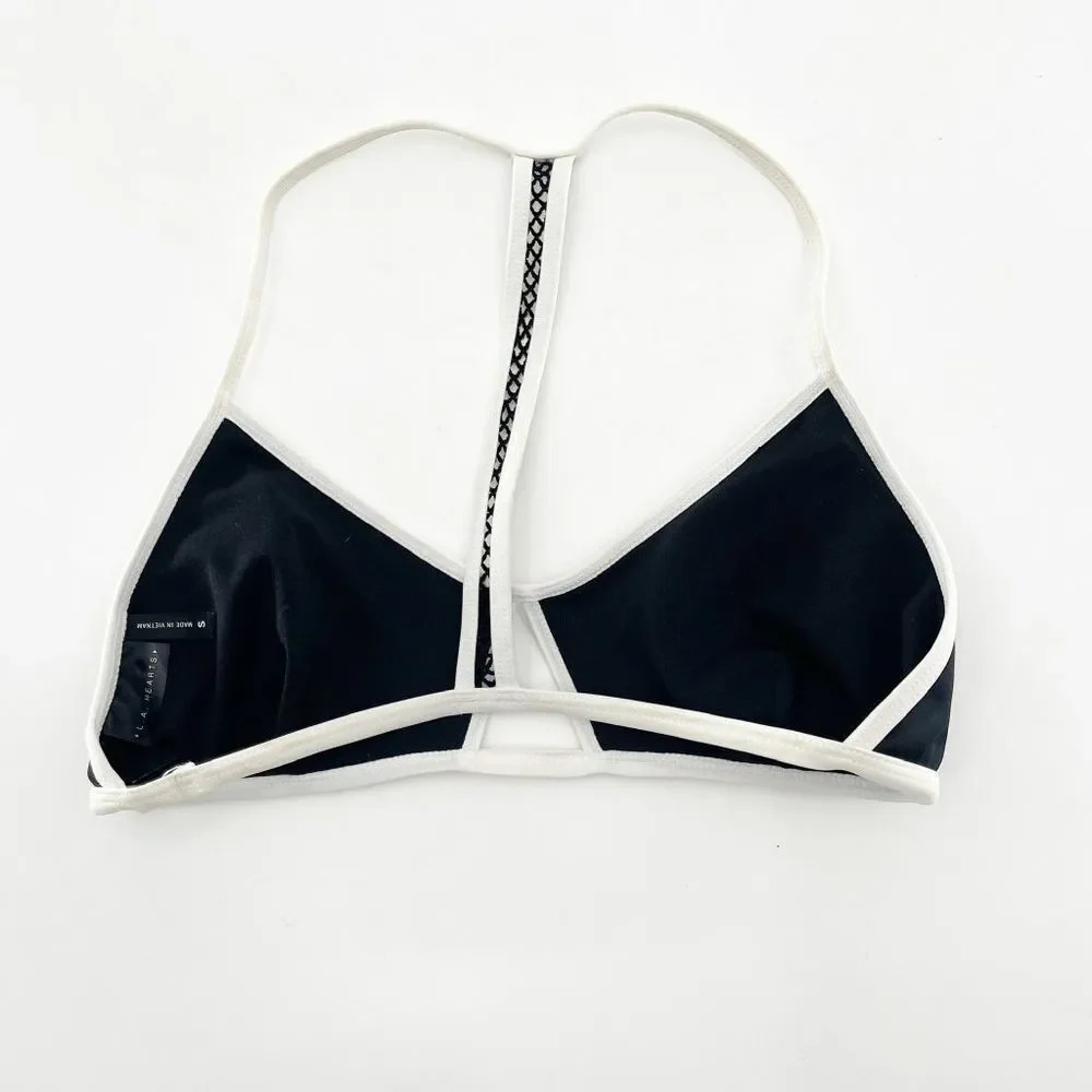 LA Hearts Women's Black and White Cutout Swim Top Size S - Picture 2 of 4